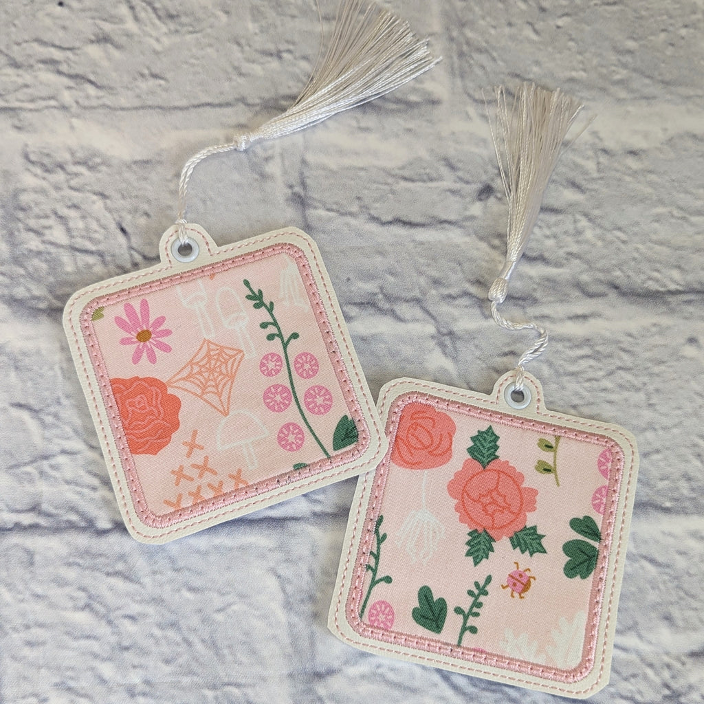 Square Bookmarks - Flowers on Apricot