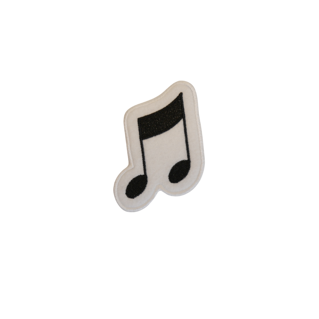 Music note patch on a white background