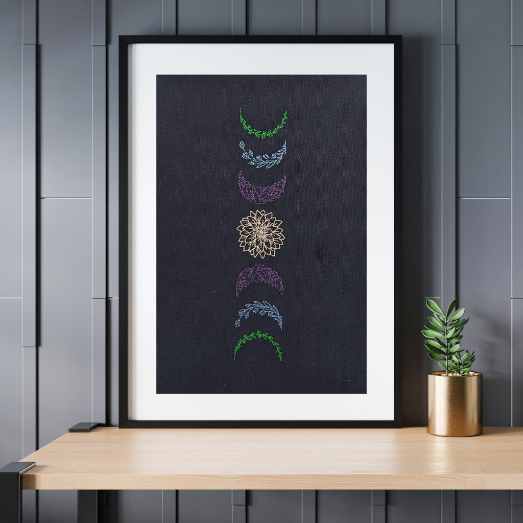Blossoming Moon Phases Stitches of Art