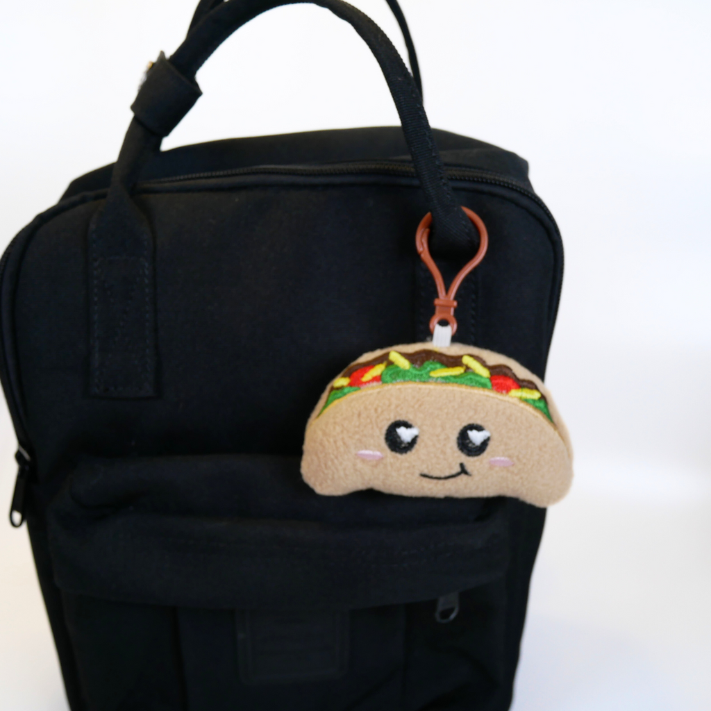 Taco and Hot Sauce Bag Buddy Plush Keychain