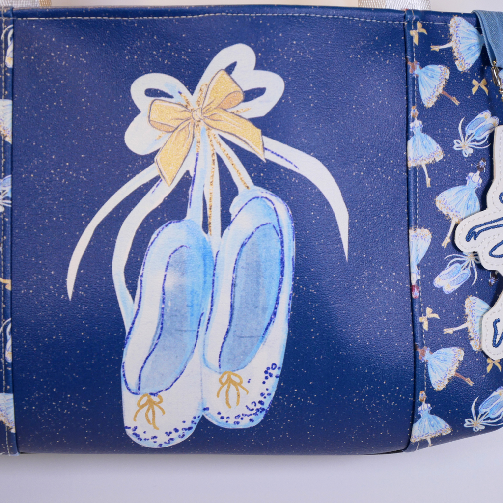 Ballet Shoes on Blue Tote Bag