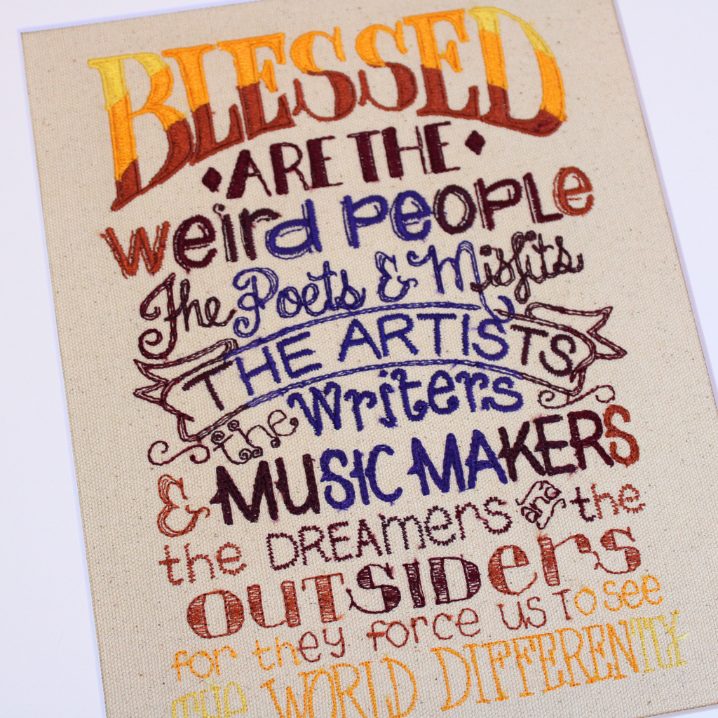 Blessed are the Weird stitches of art