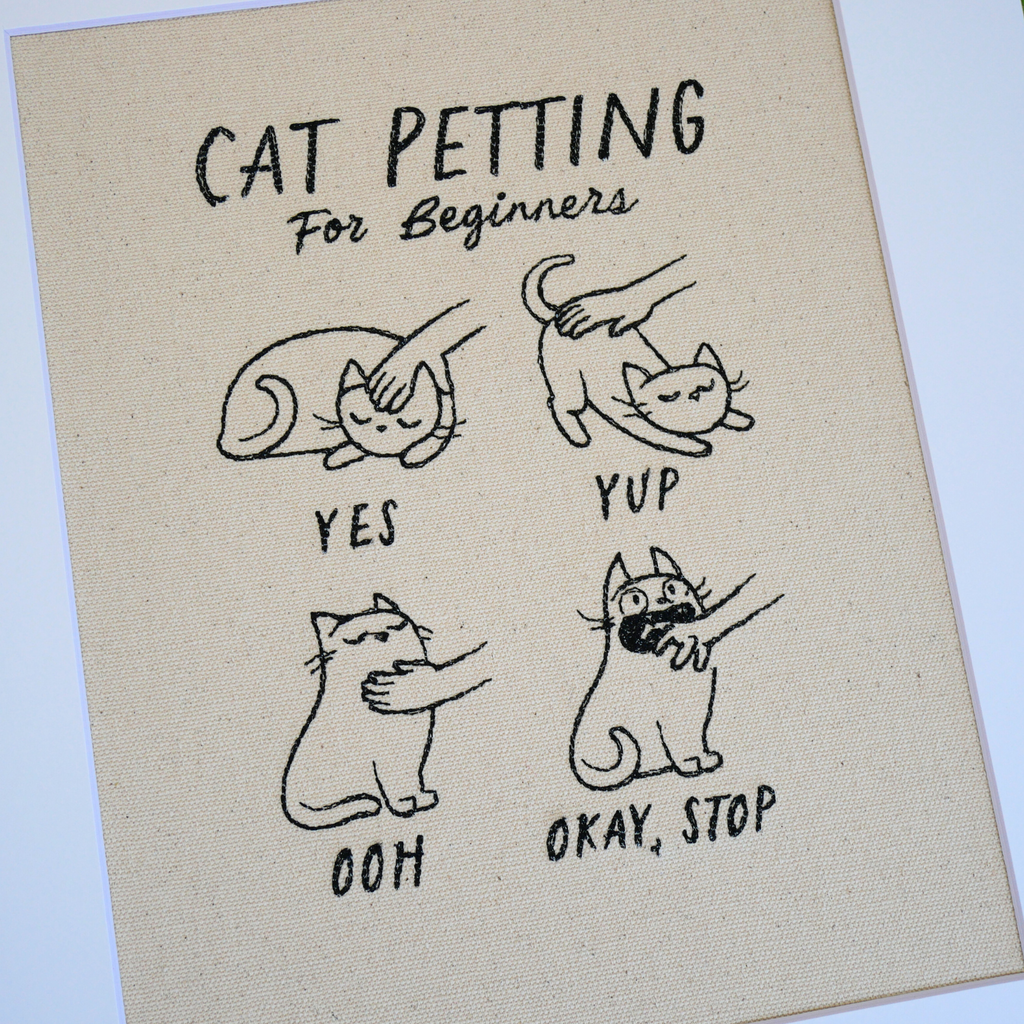 Cat Petting Instructions Art