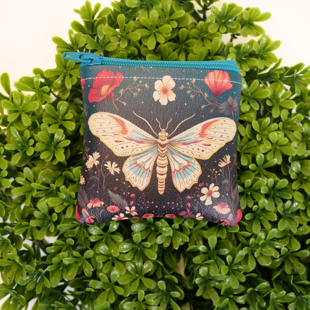 Floral Moth Zipper Bags