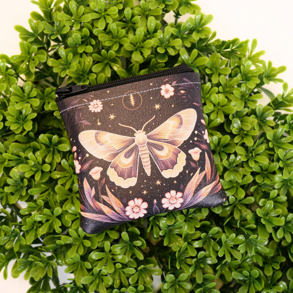 Floral Moth Zipper Bags