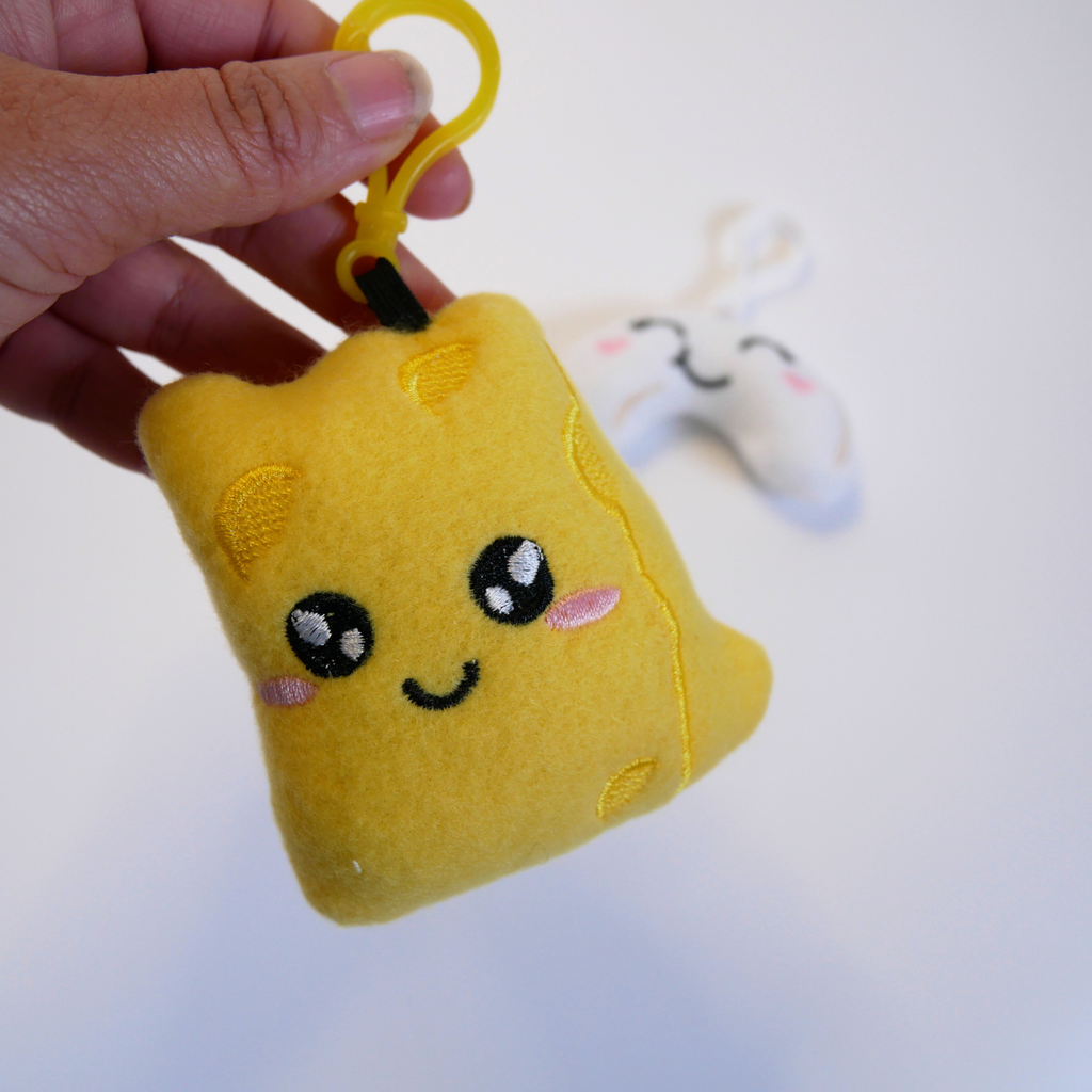 Mac and Cheese Bag Buddy Plush Keychain