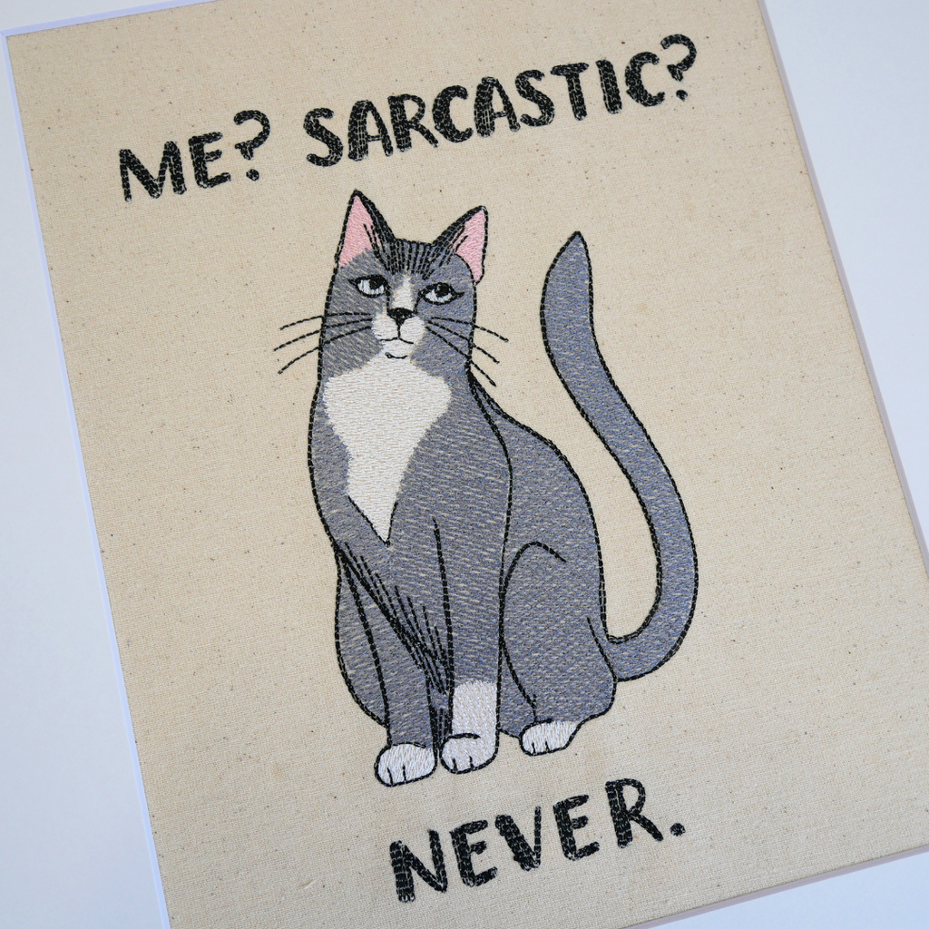 Me Sarcastic Never cat art