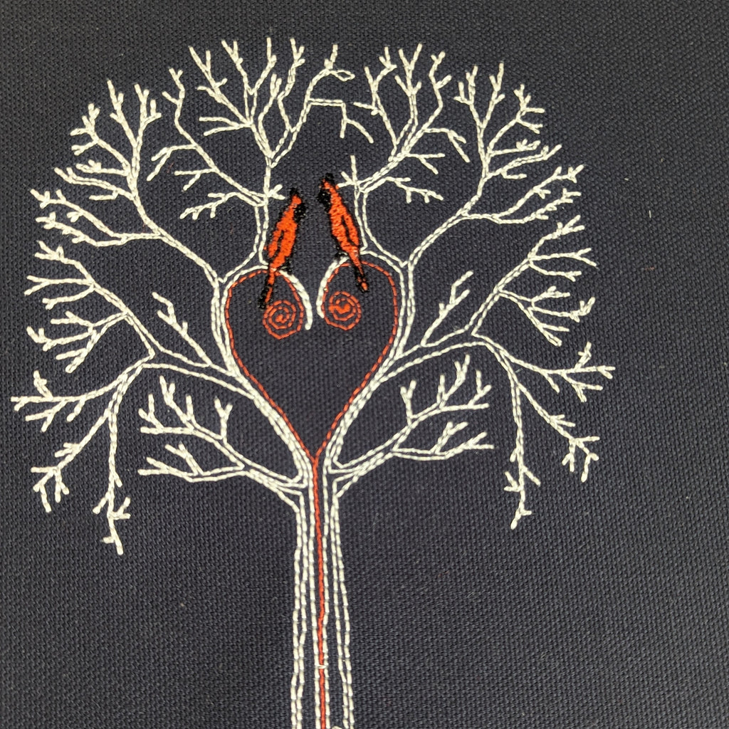 Cardinals in Tree Stitches of Art