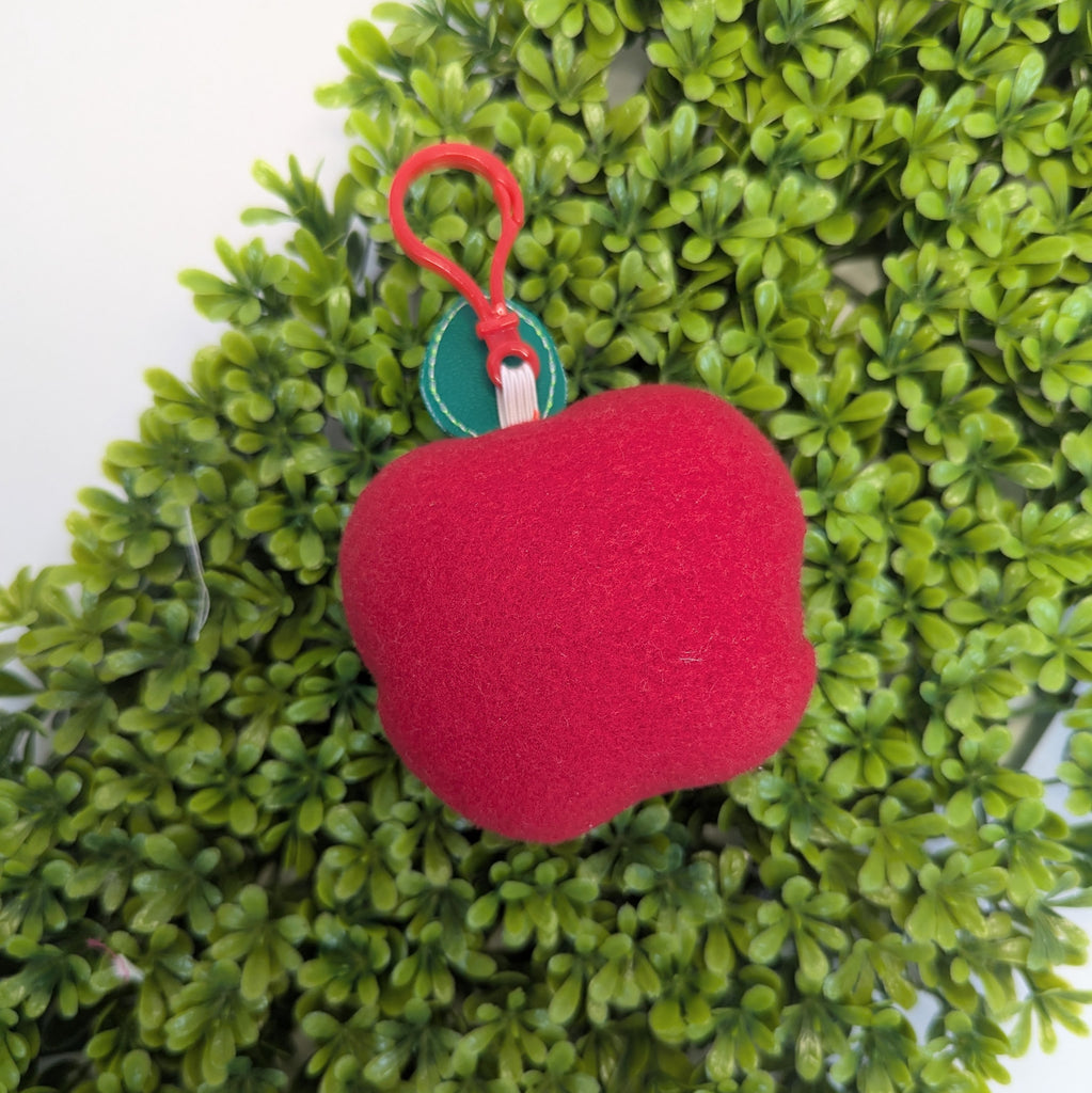 Apple and Worm Plush Keychain