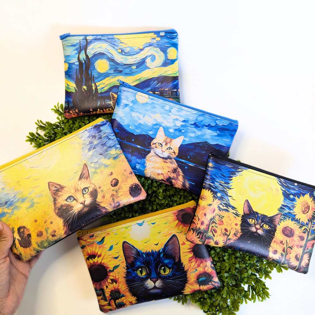 Starry Cat Zipper Bags