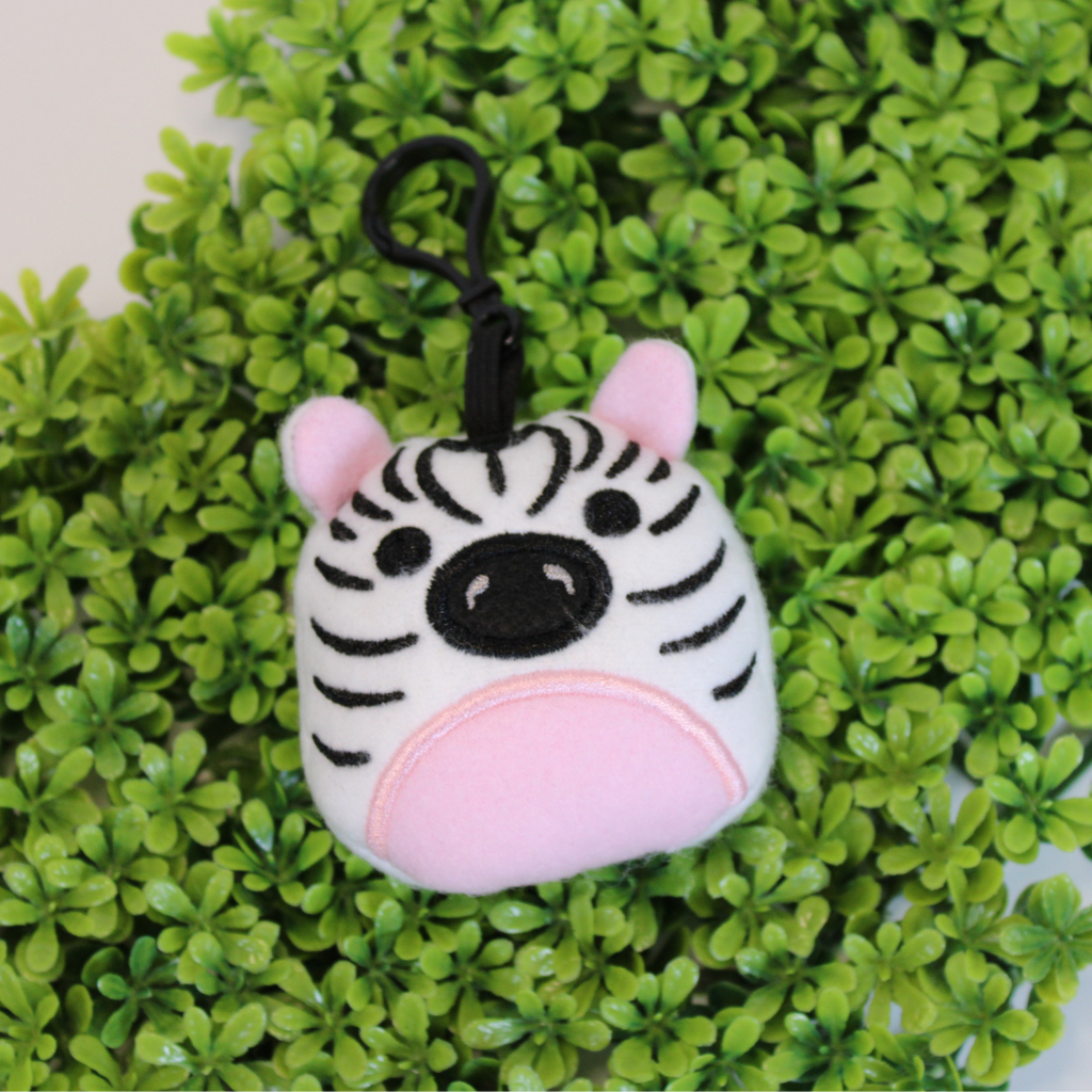 Zebra plush keychain
