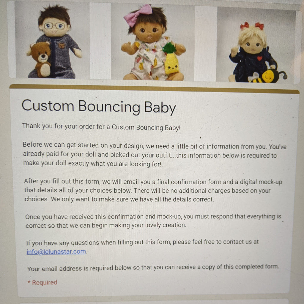 Custom Bouncing Baby Form