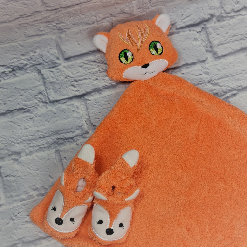 Fox Lovey Blanket and Baby Slippers
