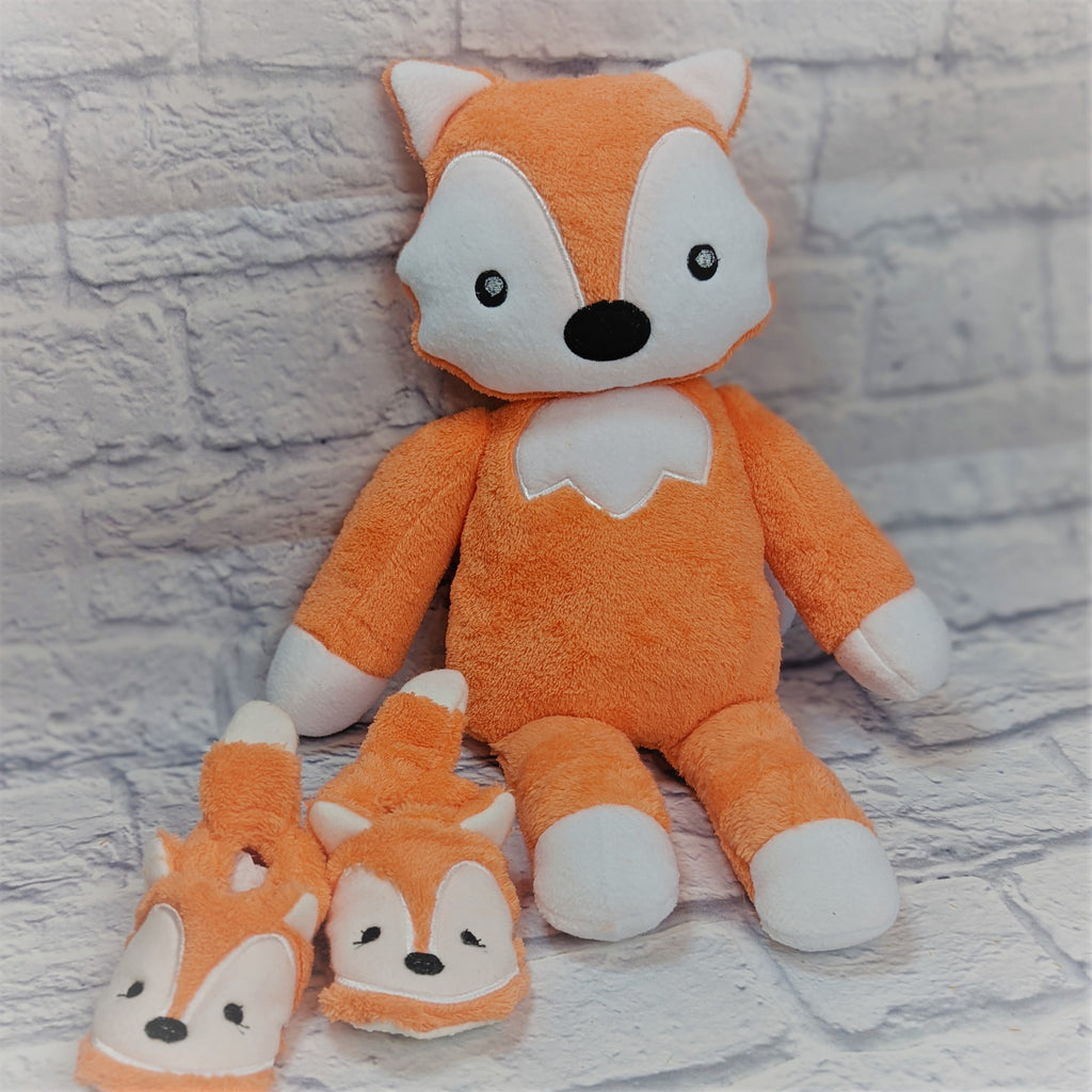 Fox Plushie and Baby Slippers